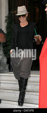 Pink aka Alecia Moore leaving at her hotel London, England - 12.09.12 Stock Photo