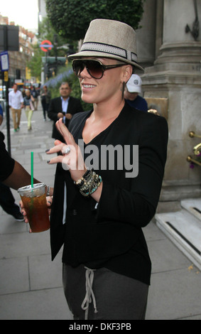 Pink aka Alecia Moore leaving at her hotel London, England - 12.09.12 Stock Photo