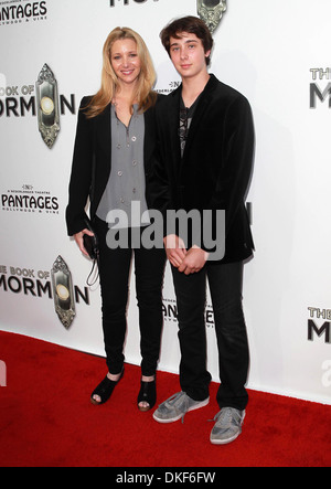 Lisa Kudrow and son Julian Murray Stern 'The Book of Mormon' Opening night held at Pantages Theatre - Arrivals Hollywood Stock Photo