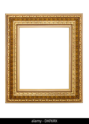 gold-patterned frame for a picture on a white background Stock Photo