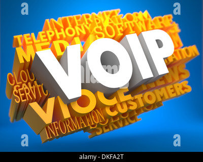 VOIP. Wordcloud Concept. Stock Photo