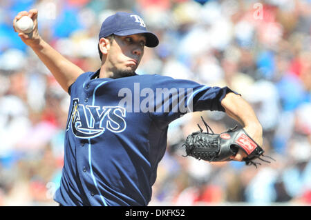 Jul 01, 2009 - Toronto, Ontario, Canada - MLB Baseball - Tampa Bay Rays starting pitcher JAMES SHIELDS (33) pitches during the MLB game played between the Toronto Blue Jays and the Tampa Bay Rays  at the Rogers Centre in Toronto, ON.  The Blue Jays would go on to defeat the Rays 5-0.  (Credit Image: © Adrian Gauthier/Southcreek Global/ZUMA Press) Stock Photo