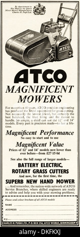 1960s vintage magazine advertisement advertising ATCO LAWN MOWERS by Royal Appointment.