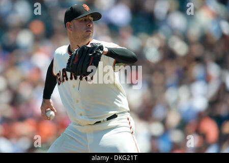 July 08, 2009 - San Francisco, California, U.S - 08 July 2009:  San Francisco Giants relief pitcher Justin Miller during the MLB game between the Florida Marlins and the San Francisco Giants at AT&T Park in San Francisco, CA (Credit Image: © Matt Cohen/Southcreek Global/ZUMApress.com) Stock Photo