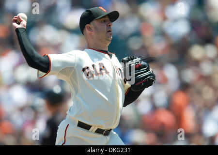 July 08, 2009 - San Francisco, California, U.S - 08 July 2009:  San Francisco Giants relief pitcher Justin Miller during the MLB game between the Florida Marlins and the San Francisco Giants at AT&T Park in San Francisco, CA (Credit Image: © Matt Cohen/Southcreek Global/ZUMApress.com) Stock Photo