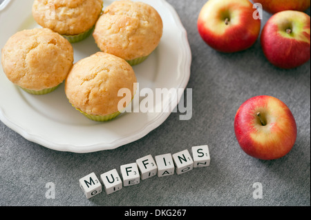 Apple muffins, Ottobrunn, Bavaria, Germany, Europe Stock Photo