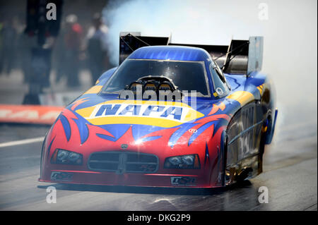 July 28, 2009 - Sonoma, California, USA - 26 July 2009:  Ron Capps of Carlsbad, CA in the Napa Auto Parts Charger during Funny Car eliminations at the Fram Autolite NHRA Nationals at Infineon Raceway, Sonoma, CA (Credit Image: © Matt Cohen/Southcreek Global/ZUMApress.com) Stock Photo