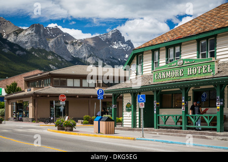 The historic Canmore Hotel in Canmore, Alberta, Canada. Stock Photo