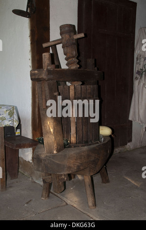 In the floodplains of Sava river in Croatia the agriculture still remains old fashioned even with this juice squeezer out of use Stock Photo