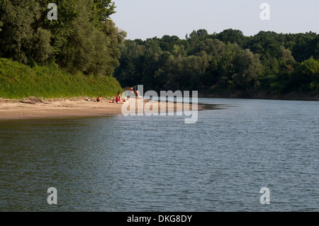 In the floodplains of Sava river in Croatia the agriculture still remains as old fashioned as summertime pleasures at its banks Stock Photo