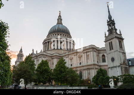 St Paul Cathedral in London at sunset, United Kingdom Stock Photo