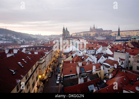 Cityscape of Prague with Hradschin, Czech Republic Stock Photo