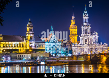 Dresden, Germany above the Elbe River. Stock Photo
