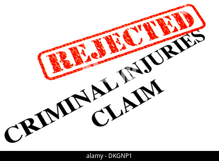 An unsuccessful Criminal Injuries Claim. Stock Photo