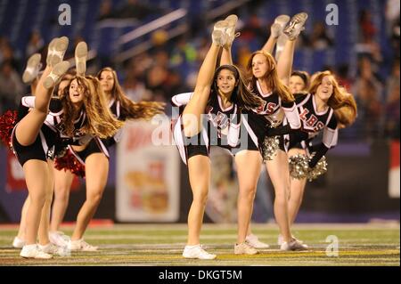 DEC 05, 2013: Linganore Lancer cheerleaders perform during the half during action between the Franklin Indians and the Linganore Lancers at the MD State 3A Football Championships at M&T Bank Stadium in Baltimore, MD. Franklin defeated Linganore 20-7. Stock Photo