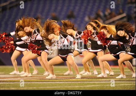 DEC 05, 2013: Linganore Lancer cheerleaders perform during the half during action between the Franklin Indians and the Linganore Lancers at the MD State 3A Football Championships at M&T Bank Stadium in Baltimore, MD. Franklin defeated Linganore 20-7. Stock Photo