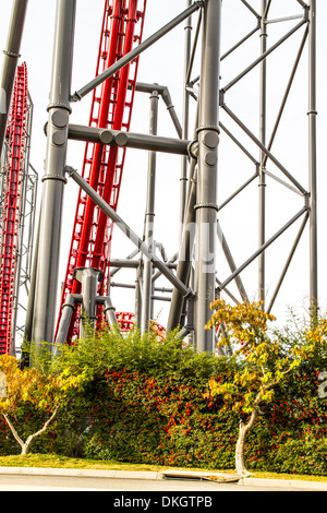 The X2 Roller Coaster for Six Flags Magic Mountain Stock Photo