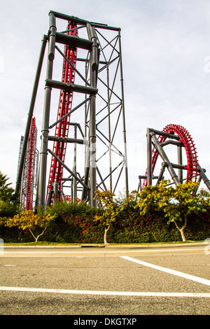 The X2 Roller Coaster for Six Flags Magic Mountain Stock Photo