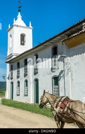 Nossa Senhora das Dores Chapel, Paraty, Rio de Janeiro State, Brazil, South America Stock Photo