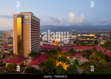 Elevated view over central Kingston, St. Andrews Parish, Jamaica, West Indies, Caribbean, Central America Stock Photo
