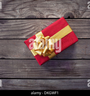 gift on wooden background Stock Photo