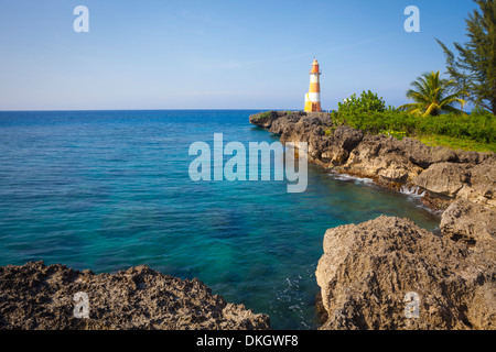 Folly Point Lighthouse, Port Antonio, Jamaica, West Indies, Caribbean, Central America Stock Photo