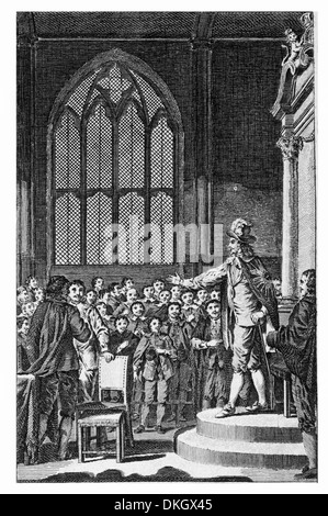 Charles I King of England Demanding that five Members in the House of Commons be Arrested Stock Photo