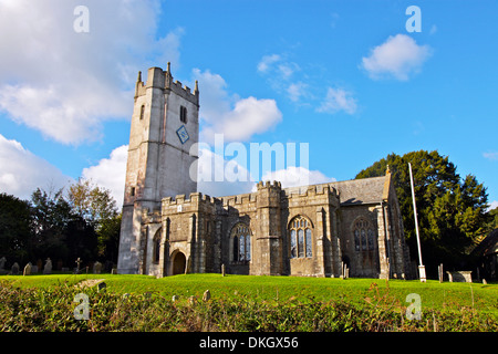 St. Winifred's church dating from the 15th century, Manaton, Dartmoor, Devon, England, United Kingdom, Europe Stock Photo