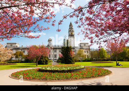 City Hall, Alexandra Gardens, Cathays Park, Cardiff, Wales, United Kingdom, Europe Stock Photo