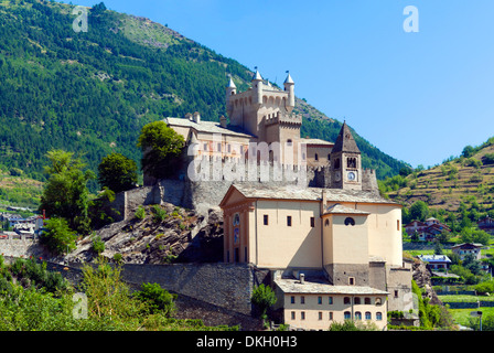 Saint-Pierre Castle, Saint Pierre, Aosta Valley, Italian Alps, Italy, Europe Stock Photo