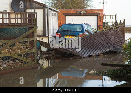 South Ferriby, North Lincolnshire, England, UK. 6th December 2013. A property in the North Lincolnshire village of South Ferriby near the River Humber, which has been damaged by the tidal surge. South Ferriby, North Lincolnshire, England, UK. 6th December 2013. Credit:  LEE BEEL/Alamy Live News Stock Photo