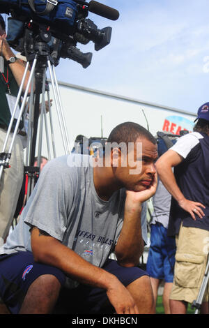 Buffalo Bills defensive end Chris Ellis waits for his turn with the press following Tuesday's practice at St. John Fisher College in Rochester, NY. (Credit Image: © Michael Johnson/Southcreek Global/ZUMApress.com) Stock Photo