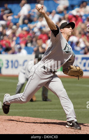 Florida Marlins pitcher Brian Sanches throws a pitch in the bottom of the seventh inning. The Florida Marlins extend their win over the Blue Jays to two after winning yesterday and now today  with a score of 6-5. (Credit Image: © Terry Ting/Southcreek Global/ZUMApress.com) Stock Photo