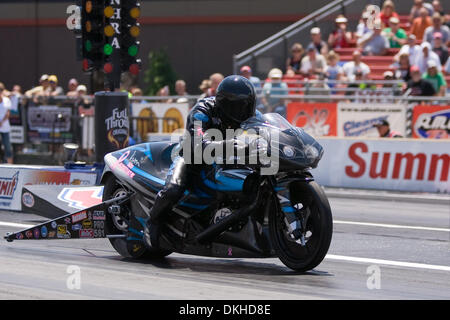 29 June 2009: NHRA Pro Stock Motorcycle driver David Hope during the Summit Racing Equipment Nationals at Summit Motorsports Park in Norwalk OH. (Credit Image: © Frank Jansky/Southcreek Global/ZUMApress.com) Stock Photo