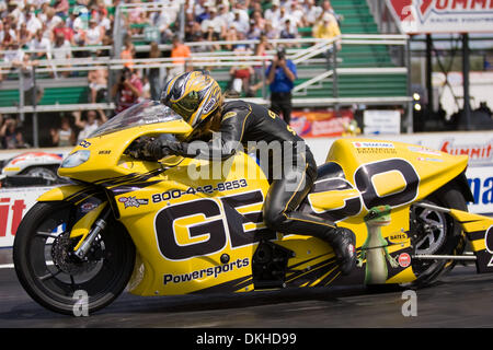 29 June 2009: NHRA Pro Stock Motorcycle driver Karen Stoffer during the Summit Racing Equipment Nationals at Summit Motorsports Park in Norwalk OH. (Credit Image: © Frank Jansky/Southcreek Global/ZUMApress.com) Stock Photo