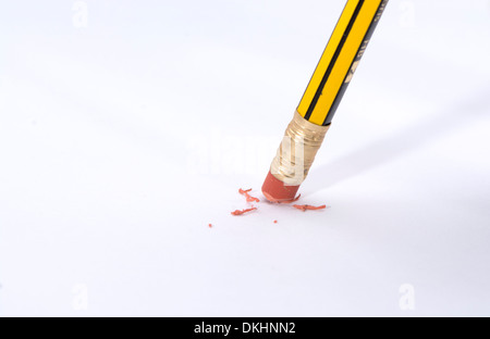 A Pencil Eraser Rubbing Out Stock Photo