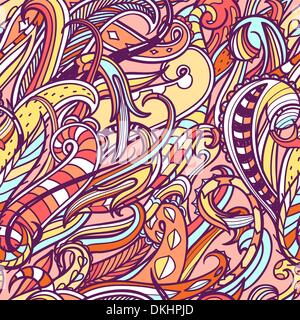 vector  seamless pattern with colorful abstract swirls Stock Vector