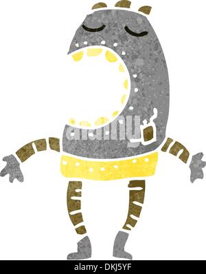 Retro cartoon with texture. Isolated on White. Stock Vector
