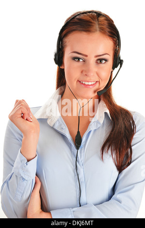 Call center operator. Customer support. Help desk. Stock Photo