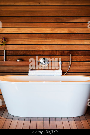 Bathtub in modern bathroom Stock Photo