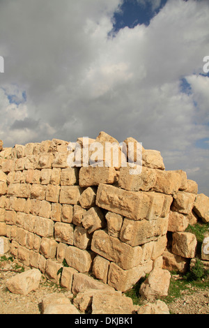 Ruins of the Hasmonean fortress Alexandrion (Alexandrium) on the Horn of Sartaba Stock Photo