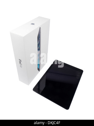 iPad Air with retail box isolated on white background Stock Photo