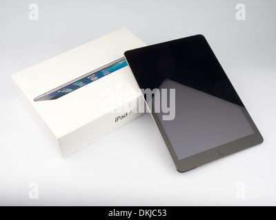 iPad Air with retail box isolated on white background Stock Photo