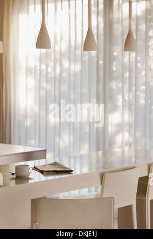 Breakfast bar in modern kitchen Stock Photo