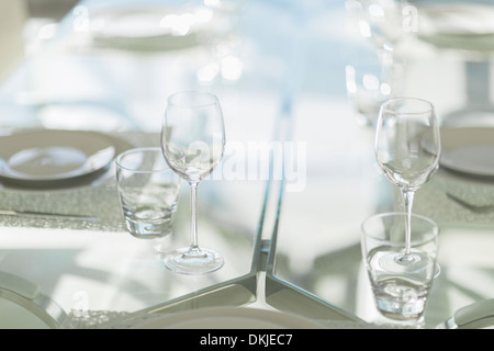 Close up of set dining table Stock Photo