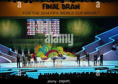 COSTA DO SAUIPE, Brazil. 6th Dec, 2013.  shows the scene of the FIFA final draw at Sauipe Park in Costa do Sauipe, Bahia, Brazil. The final draw of 2014 FIFA World Cup was held here Friday. Credit:  Xinhua/Alamy Live News Stock Photo