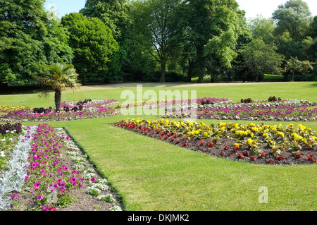Flower beds at Roundhay Park, Leeds, UK Stock Photo