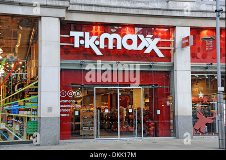 T.K. Maxx bargain price fashion store in Kensington High Street London W8 UK Stock Photo