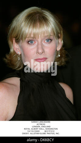 Oct. 10, 2000 - ROYAL ALBERT HALL, KENSINGTON - SARAH LANCASHIRE.ACTRESS. LONDON, ENGLAND.ROYAL ALBERT HALL, KENSINGTON.10/10/2000.BC27F31C.CREDIT:(Credit Image: © Globe Photos/ZUMAPRESS.com) Stock Photo