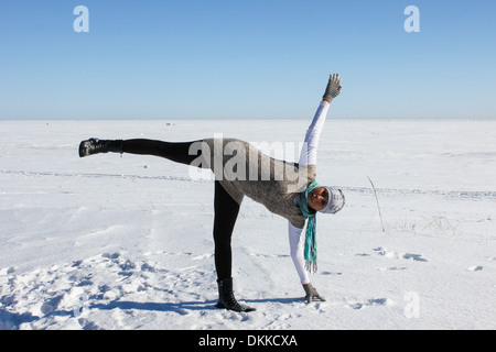 Man enjoys the winter snowy day in playful pose AI Generative 28931826  Stock Photo at Vecteezy